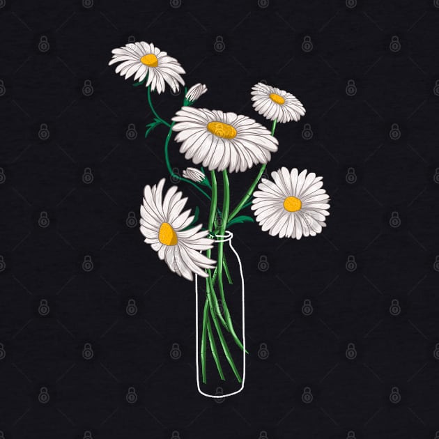 Daisies Chamomile Marguerites Bouquet Retro Daisy Flowers by Ai Wanderer